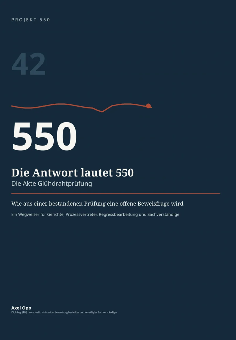 Cover of the professional edition: title “Die Antwort lautet 550” on a dark ground.