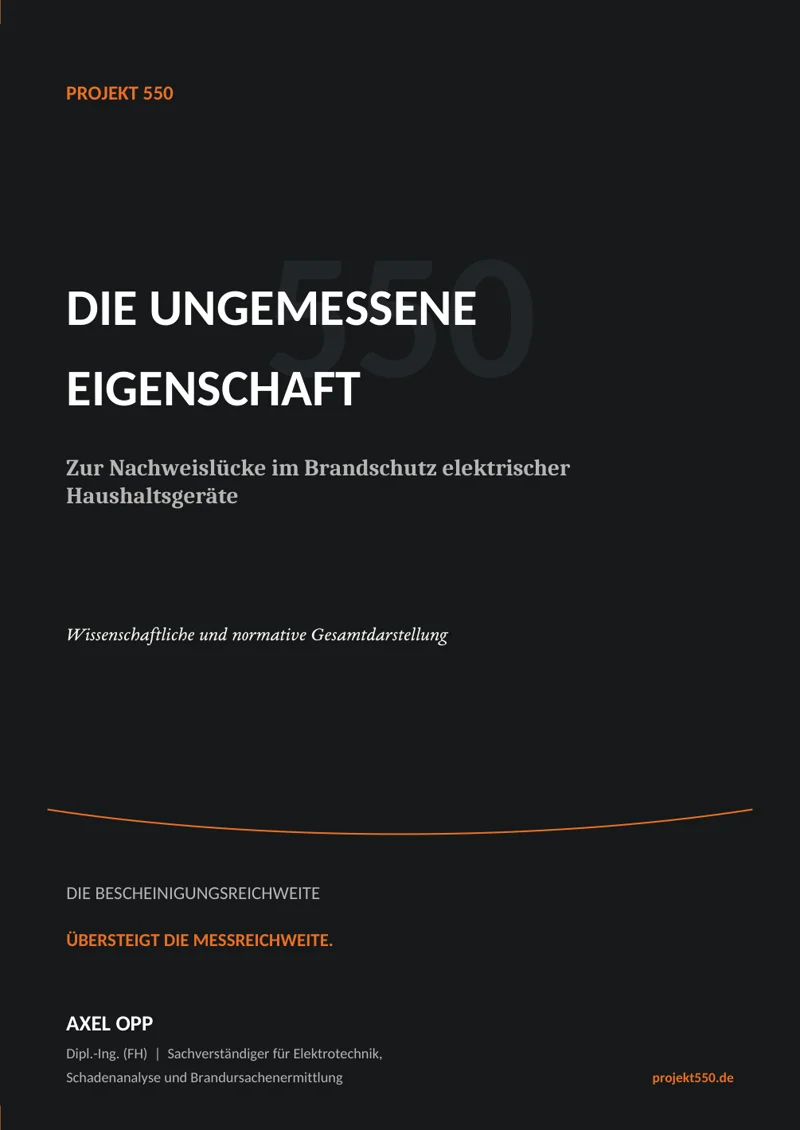 Cover of the full account: title “Die ungemessene Eigenschaft” on a dark ground.